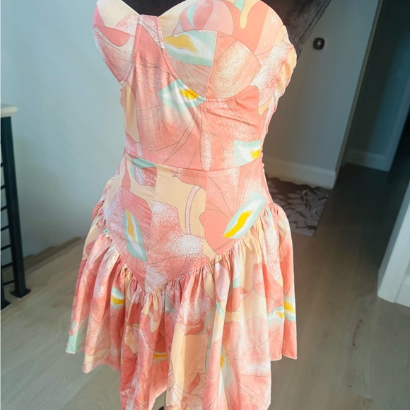 Chic Strapless Floral Mini Dress - Picture 8 of 10